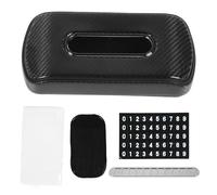 Brilluxa Soporte para pañuelos, Servilletero para automóvil, Soporte para Caja de pañuelos, Soporte Adhesivo de Fibra de Carbono Real, Placa de matrícula, para Caja de pañuelos