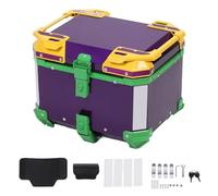 Brilluxa Topbox, Motocicleta trasera equipaje caso aleación de aluminio 45L con bloqueo de seguridad liberación rápida, tronco de cola de motocicleta, caja de almacenamiento trasera