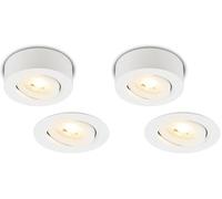Briloner - 2 en 1 Foco LED de superficie y empotrable, orientable, luz blanca cálida, plano, LED spot 230V, foco de techo, 68mm agujero, 90x30mm (DxH), blanco (Paquete de 2)
