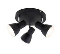 BRILONER 2860-035 Plafón, Techo, Foco Giratorio, 3X E14, máx. 25 vatios, Retro, Negro, 210x140 mm (Diámetro x Altura), W
