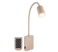 Briloner Aplique de pared LED, sin cable, regulable táctil, recarga USB-C | lámpara de lectura, para dormitorio, recargable, beige, batería reemplazable, 150 lm, 3.000 K, 2 W, 70x45x510mm, uso interior
