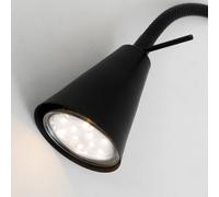 Briloner Aplique de pared LED Tusa, negro, metal, 45 cm, brazo flexible