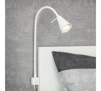 Briloner Aplique de pared LED Tuso, blanco, montaje en cama, metal