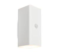 BRILONER - Aplique LED batería recargable con detector de movimiento, sensor crepuscular, temporizador 20 seg., lámpara de exterior, foco LED, aplique de exterior, 15,5x6,5x8,5 cm (HxAxP), blanco