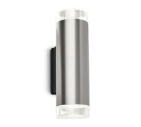 BRILONER - Aplique LED de exterior, aplique LED color plata, IP44 protección contra salpicaduras de agua, luz blanca neutra 4000K, GU10 incl.