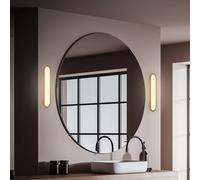 BRILONER - Aplique espejo baño LED con luz indirecta, protección IP44 contra salpicaduras, apliques espejo de baño, luz espejo, 35 x 9 x 4 cm, color madera