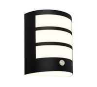 BRILONER - Aplique LED Sin conexión a La Red con Detector de Movimiento, Sensor Crepuscular, Temporizador 20 Seg., Aplique Recargable, Iluminación Exterior de Pared, Luz Exterior, 18x15x7 cm, Negro