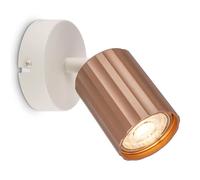 BRILONER - Aplique pared interior con acabado estriado, orientable, GU10, máx. 9W, apliques pared dormitorio, lampara, aplique pared, apliques pared, 8x8x12,5 cm, café