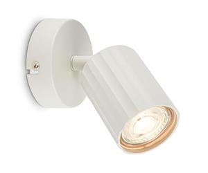 BRILONER - Aplique pared interior con acabado estriado, orientable, GU10, máx. 9W, apliques pared dormitorio, lampara pared, apliques pared, 8x8x12,5 cm, blanco antiguo