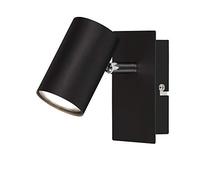 BRILONER - Aplique Pared Interior, Giratorio, GU10, Máx. 40W, Aplique Pared Dormitorio, Lámpara Pared Dormitorio, Aplique, Lámpara De Pared, Lámpara, Focos Pared Interior, 12x8x12.3 cm, Negro