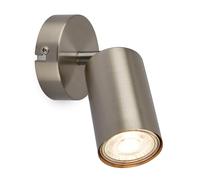 BRILONER - Aplique Pared Interior, Orientable, Casquillo GU10, Máx. 9W, Aplique Pared Dormitorio, Lámpara Pared Dormitorio, Lámpara de Pared, Lámpara, Focos Pared Interior, 8x15.5 cm, Níquel Mate