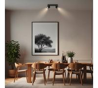 Briloner Downlight Ida, negro, de 2 luces, plástico/metal