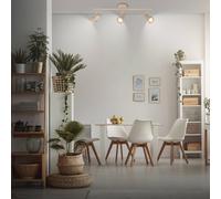 Briloner Downlight Tapp, beige, longitud 48 cm, 3 luces, metal GU10