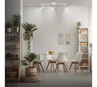 Briloner Downlight Tapp, blanco, longitud 48 cm, 3 luces, metal, GU10