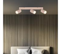 Briloner Downlight Tip, beige, 3 luces, metal, GU10, orientable