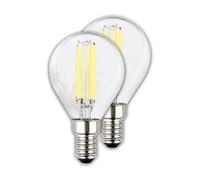 Briloner - EEK A Juego de 2 lámparas de filamento LED E14 gota, luz blanca cálida, 4W, 840lm,