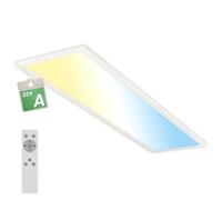 BRILONER - EEK A Panel LED con mando a distancia, regulable, CCT blanco cálido a frío, panel techo, superficie cocina, paneles, 100 x 25 x 6 cm, blanco