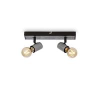 BRILONER - Foco de techo, lámpara de techo orientable, lámpara de techo, 2x casquillo E27, Silver-Crafted, 300x50x110 mm