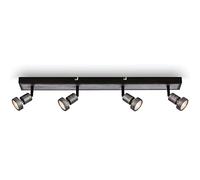 Briloner - Foco de techo LED, lámpara de techo giratoria LED, lámpara de techo LED, luz blanca cálida, Silver-Crafted, 640x70x85 mm