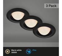 Briloner Foco empotrado LED Carro, 3 ud, 3.000K, negro