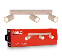BRILONER - Foco interior techo orientable, casquillo GU10, max 9 W, plafon, focos techo, lampara de cocina, lamparas salon, lamparas de dormitorio, cocina, 44 cm, Beige
