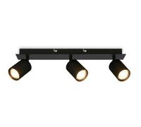 BRILONER - Foco interior techo orientable, casquillo GU10, max 9 W, plafon, focos techo, lampara de cocina, lamparas salon, lamparas de dormitorio, cocina, 45 cm, Negro