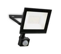 BRILONER - Foco LED exterior con sensor de movimiento, blanco neutro, 30W 2700 lm, orientable, IP65 resistente al polvo y al agua, proyector LED exterior, para jardín y garaje, 14 x 19 x 4 cm, Negro