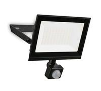 BRILONER - Foco LED exterior con sensor de movimiento, blanco neutro, 50W 4500 lm, orientable, IP65 resistente al polvo y al agua, proyector LED exterior, para jardín y garaje, 17,5x21x4 cm, Negro