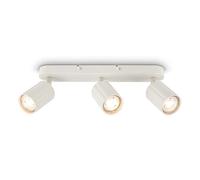 BRILONER - Foco LED interior con acabado estriado, orientable, GU10, máx. 9 W, focos LED techo, focos cocina, lampara, plafon techo, 32,5 cm, blanco hueso