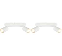 Briloner - Focos LED Interior Techo Orientable, Casquillo 2x GU10, Máx. 9 W, Lámparas de Techo Salón, Plafones Para Techo, Candeeiro Teto, 25,5 cm, Blanco (Paquete de 2)