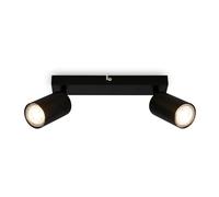 Briloner - Focos LED Interior Techo Orientable, Casquillo 2x GU10, Máx. 9 W, Lámparas de Techo Salón, Plafones Para Techo, Candeeiro Teto, 25,5 cm, Negro