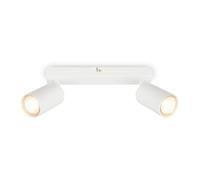 Briloner - Focos LED Interior Techo Orientable, Casquillo 2x GU10, Máx. 9 W, Lámparas de Techo Salón, Plafones Para Techo, Candeeiro Teto, 25,5 cm, Blanco