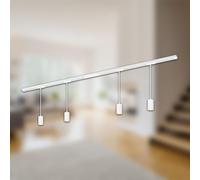 BRILONER - Juego completo de raíles electrificados, 4x colgantes GU10, alimentación, sistema de raíles en el techo, raíl para focos, lámpara de techo, 1,5m, blanco