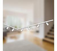BRILONER - Juego completo de raíles electrificados, 6x focos GU10 orientables, forma de L, sistema de raíles en el techo, raíl para proyectores, proyector, 2,25m, blanco