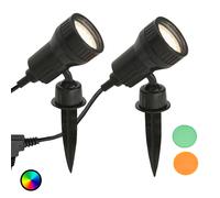 Briloner juego de 2 - Lámpara LED con pica Terra con filtros de color True