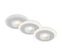 BRILONER - Juego de 3 focos empotrables en el techo LED, anillo de luz LED, focos empotrables en el baño, focos empotrables en el baño IP44, cromo mate, 84x34 mm (DxH)