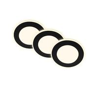 BRILONER - Juego de 3 focos empotrables LED 230V con función de luz nocturna, superficies y anillos conmutables por separado, función de memoria, focos de techo, focos empotrables, 9x3 cm, negro