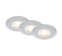 BRILONER - Juego de 3 focos empotrables LED 230V, focos LED baño IP44, focos de techo, focos LED, focos de techo planos, cromo mate