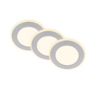 BRILONER - Juego de 3 focos LED empotrables 230V con función de luz nocturna, superficies y anillos conmutables por separado, salón, 93x30mm, cromo mate