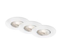 BRILONER - Juego de 3 focos LED empotrables 230V, focos LED baño IP65, focos de techo regulables sin escalonamiento, focos LED, focos de techo, lámpara de baño, blanco, 90x42 mm (DxH)