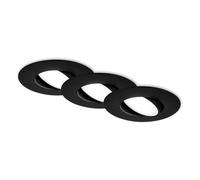 BRILONER - Juego de 3 Focos LED Empotrables 230V, Focos LED para Baño IP65, Focos de Techo Regulables continuamente, Focos LED, Focos de Techo, Lámpara de Baño, Negro, 90x45 mm (Pxh)