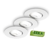 BRILONER - Juego de 3 focos LED empotrables, CEE A fuente de luz, 230V orientables, 2W cada uno 360 lm, luz blanca neutra, diseño extraplano, focos techo modernos, 68 mm corte, 90x24 mm, blanco