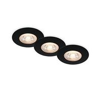 BRILONER- Juego de 3 focos LED empotrables en el techo, focos empotrables en el baño, focos empotrables en el baño IP65, negro mate, 90x25 mm (DxH)