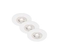 BRILONER - Juego de 3 focos LED empotrables en el techo, focos empotrables regulables, focos empotrables LED ultraplanos para el baño, focos empotrables para el baño IP44, blanco, 90x25 (DxH)