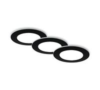 BRILONER - Juego de 3 Lámparas LED Empotradas En El Techo, Lámparas Empotradas CCT, Foco LED Empotrado En El Baño, Foco Empotrado En El Baño IP44, Negro, 92x45 (Dxh)