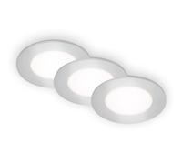 BRILONER - Juego de 3 lámparas LED empotradas en el techo, lámparas empotradas ultraplanas, focos empotrados, luz blanca neutra, cromo mate, 86x30 mm (DxH)