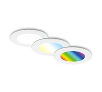 BRILONER - Juego de 3 lámparas LED empotradas en el techo, lámparas RGB empotradas CCT, foco LED empotrado en el baño, foco empotrado en el baño IP65, negro, 92x45 mm (DxH)