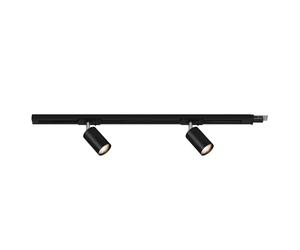 BRILONER - Juego de prolongación para sistema de carriles, 2x focos GU10 orientables, extensible, sistema de carriles techo, carril para proyectores, proyector, 0,75 m, negro