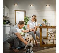 Briloner Klira lámpara empotrable LED, negra, Ø 9 cm, orientable, 3 unidades EC:EPREL:1930494