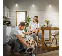 Briloner Klira lámpara empotrable LED, níquel mate, Ø9cm, IP44, atenuable, 3 EC:EPREL:1930506